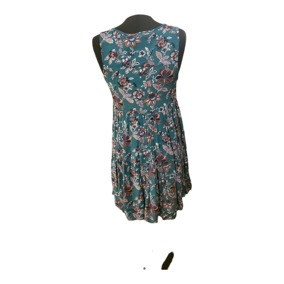 SUMMER DRESS, SIZE S GREEN FLORAL  ADORABLE - Picture 6 of 8
